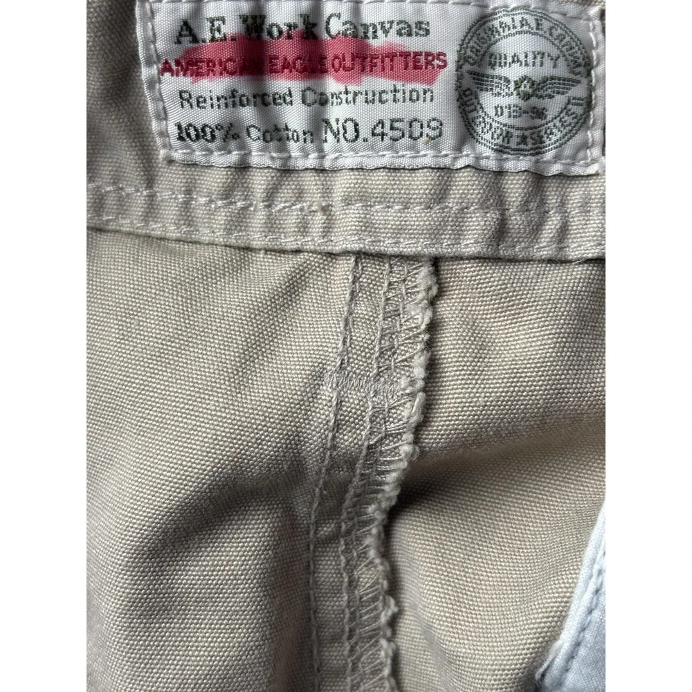 Vtg American Eagle Outfitters AE Work Canvas Shorts Mens 38 Beige Chino 9 Inseam